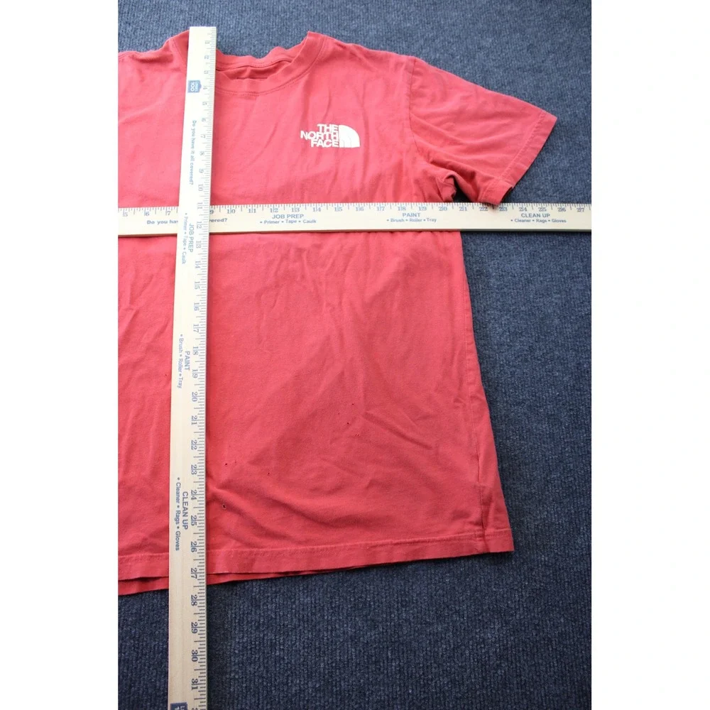 The North Face Mens Large Red Short Sleeve Logo Graphic T-Shirt Distressed